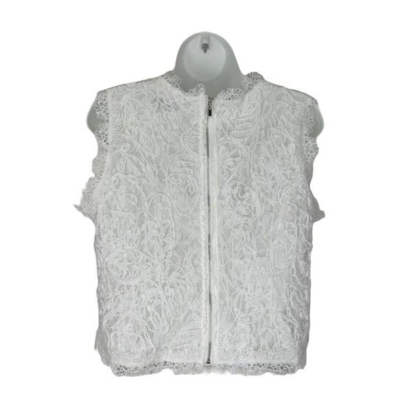 Chicwish White Lace Elegant Feminine Sleeveless Crop Top XXL - Picture 3 of 14